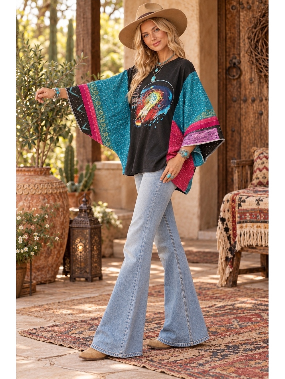 NEW One-of-a-Kind Reworked Journey Kantha Top  OS (XS–3X)